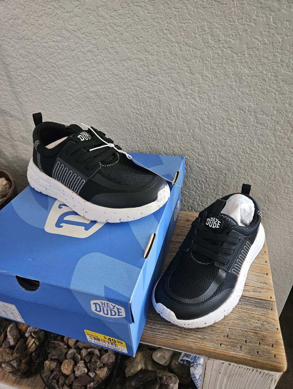 Hey Dude Kids Black and White Sneakers